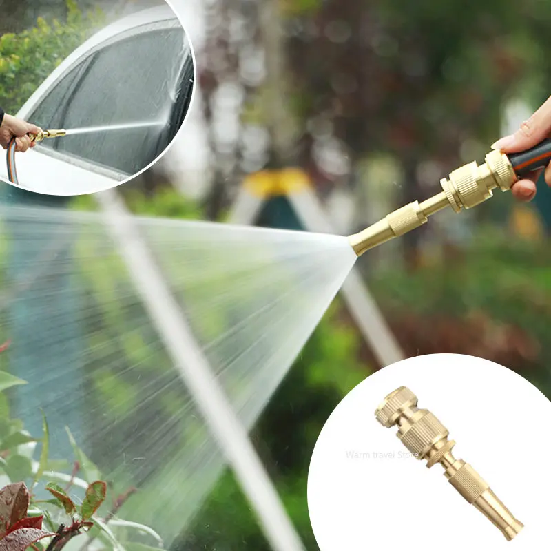 Boquilla de pulverización, pistola de agua de latón, pulverización directa de alta presión, conector rápido, manguera para el hogar, aspersor de jardín de presión ajustable