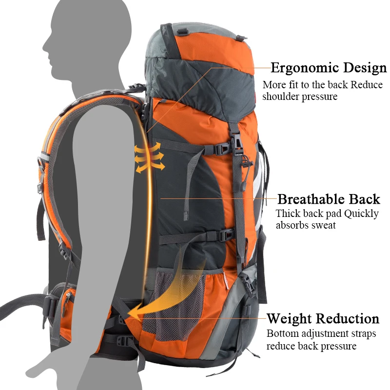 Naturehike-mochilas de senderismo de 70L para exteriores, bolsa de escalada impermeable de gran capacidad para hombre y mujer, mochila de viaje para acampar Bushcraft