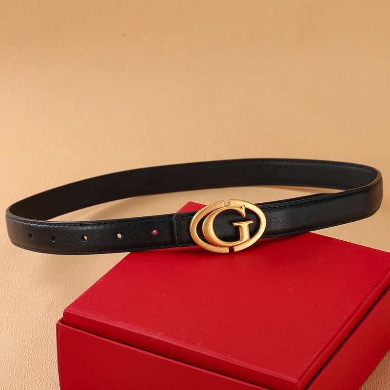 2025 nuevo cinturón fino de 25mm de marca de lujo famoso diseñador de moda cinturón Reversible para mujer faja de cuero cinturón de vestir para mujer