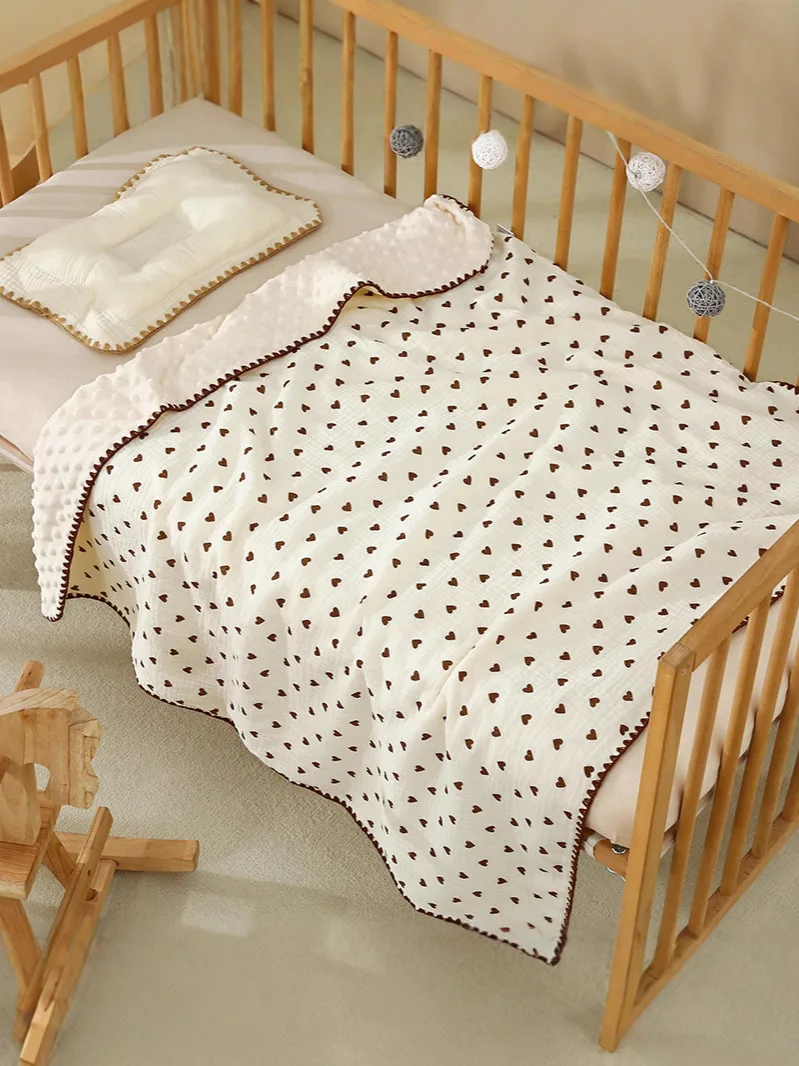 Manta con estampado de oso para recién nacido, manta de gasa doble de algodón puro, Toalla de baño para bebé, manta para bebé, manta para bebé de 100x100cm