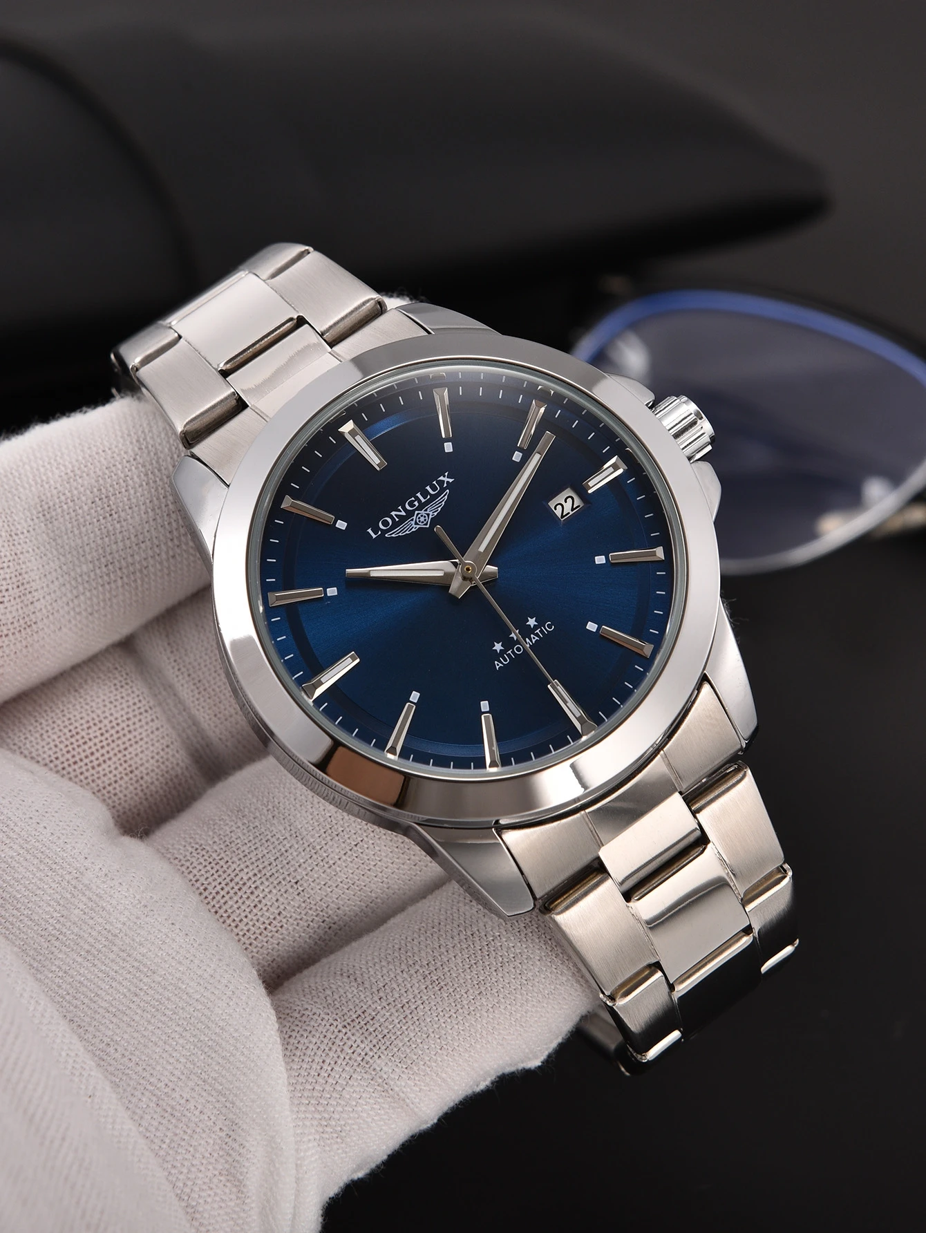 Reloj automático para hombre, con fecha, mecanismo de cuerda manual, resistente al agua, de acero inoxidable, con indicadores luminiscentes, diseño minimalista, un regalo ideal para ti.