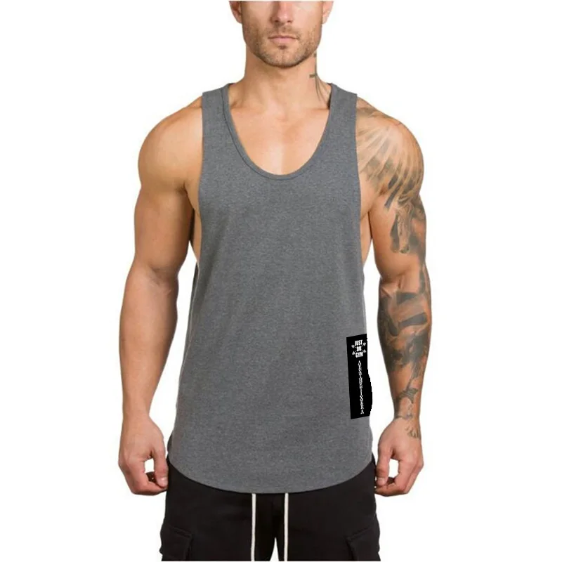 Ropa deportiva de gimnasio de marca, camisetas de algodón, camisetas sin mangas con tirantes para culturismo, camiseta de Fitness para hombres, chalecos para correr sin mangas para chicos musculosos