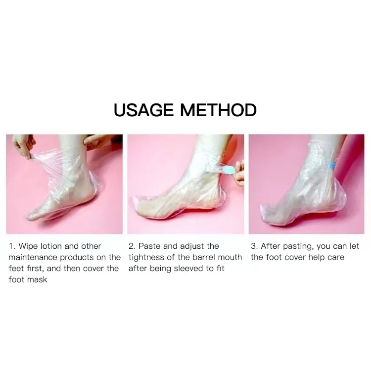 100 Uds. Bolsas desechables transparentes para manos y pies, previenen la infección, elimina los pies agrietados, cuidado de las manos, cubiertas de cera para SPA, guantes de baño, calcetines