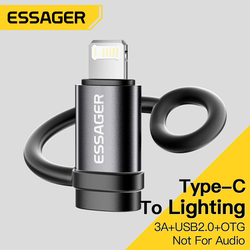 Essager iluminación a tipo C adaptador 3A carga rápida IOS hembra a conector macho tipo C para IPhone 15 14 13 Pro IPad Converter