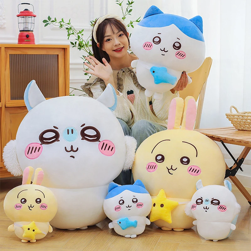 Nuevos muñecos de peluche Kawaii Hachiware Momonga de 30-80cm, son suaves pero no se deforman fácilmente, decoración de habitación de felpa, regalo de cumpleaños