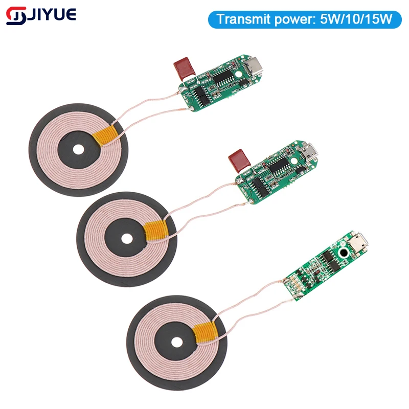 Módulo transmisor placa de circuito de bobina 5W/10W/15W tipo c Qi cargador inalámbrico de carga rápida PCBA accesorios estándar DIY