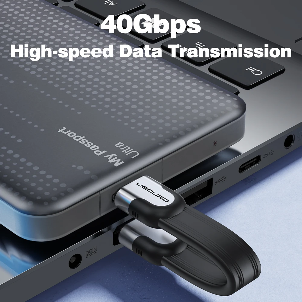 UGOURD 40Gbps Thunderbolt 4 USB C Cable de función completa Cable plano USB4 con fecha 0,15 m 1m 8K PD 240W Cable para Thunderbolt3 iPhone SSD
