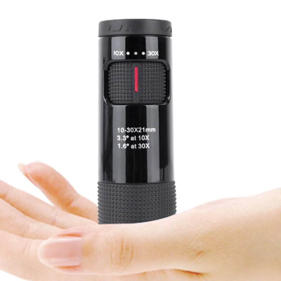 Potente Monocular 10-30x21 Zoom Mini telescopio portátil telescopio equipo de Camping turismo vista óptica Monocle