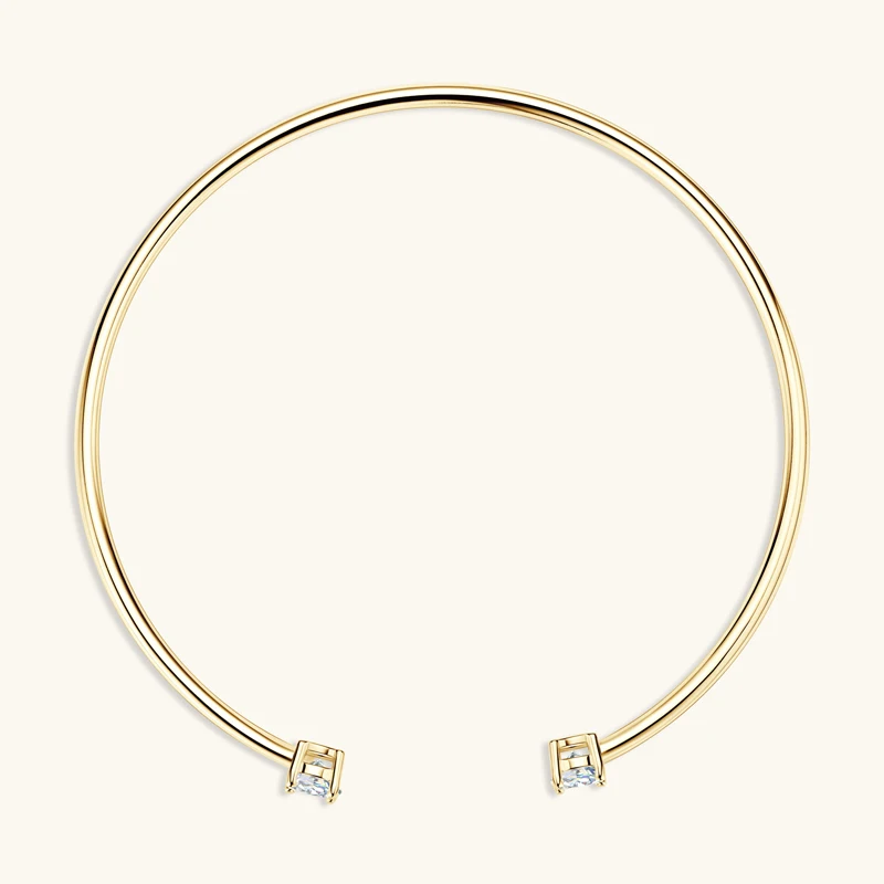 Anziw 5mm 0.5CT D VVS1 brazalete de moissanita pulsera de plata de ley 925 auténtica para mujer puños con apertura manual regalos de joyería fina