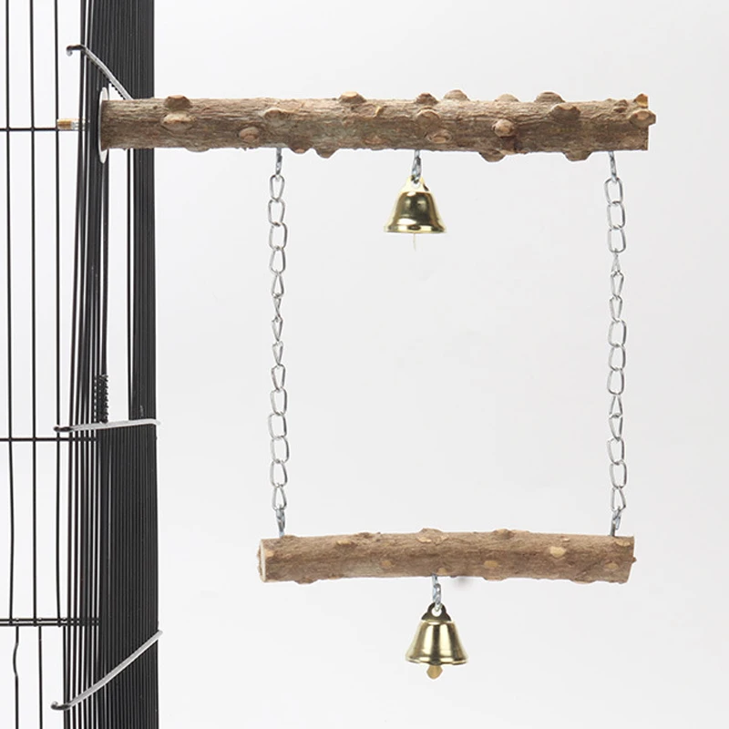 Soporte para loro de madera de pimienta, juguete de doble capa para pájaro, piel de tigre, garra, pico de molienda, soporte para jaula de pájaros, accesorios