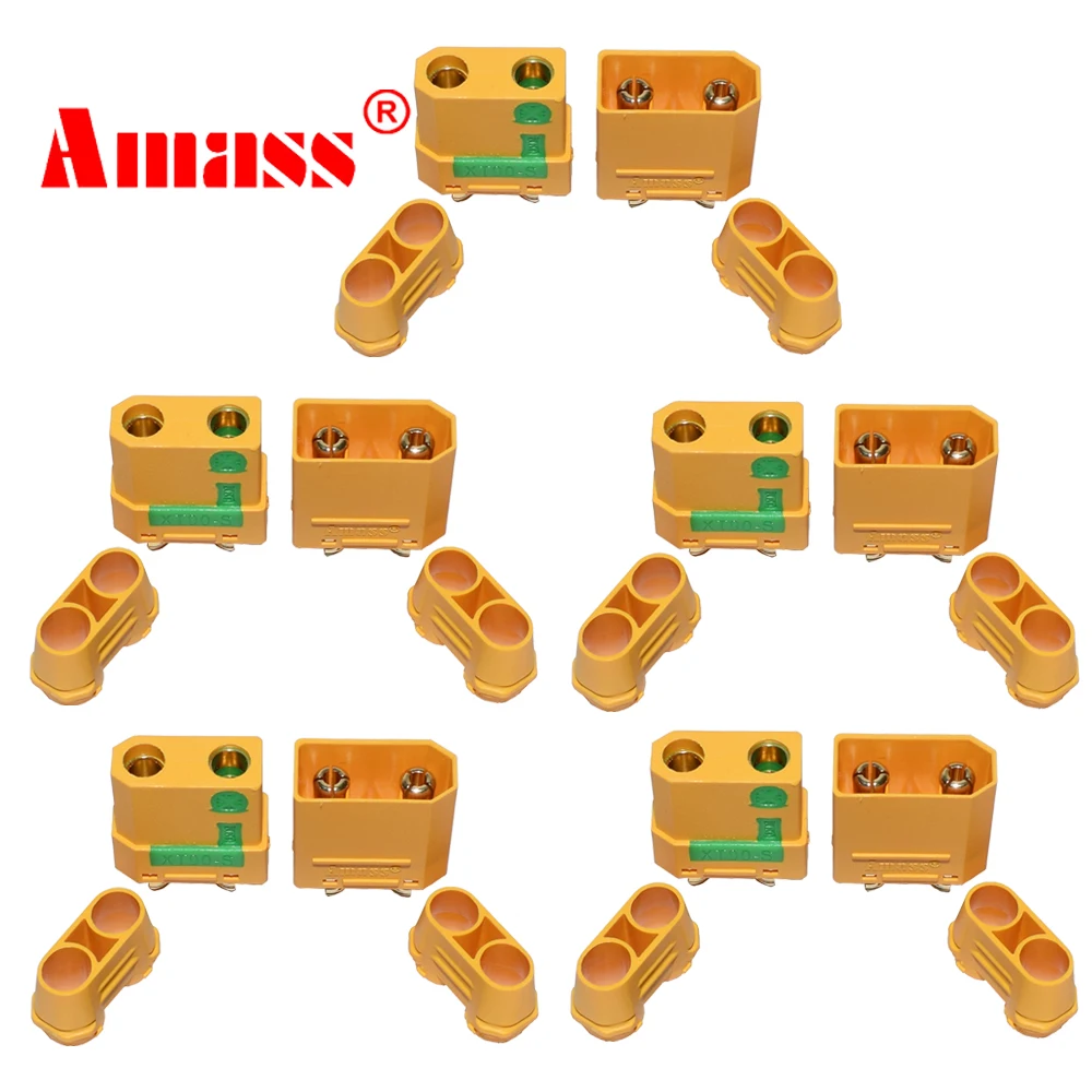 Amass XT90S conector xt90s anti chispas XT90S XT90-S adaptador de Motor macho hembra para batería ESC y cable de cargador para coche RC camión