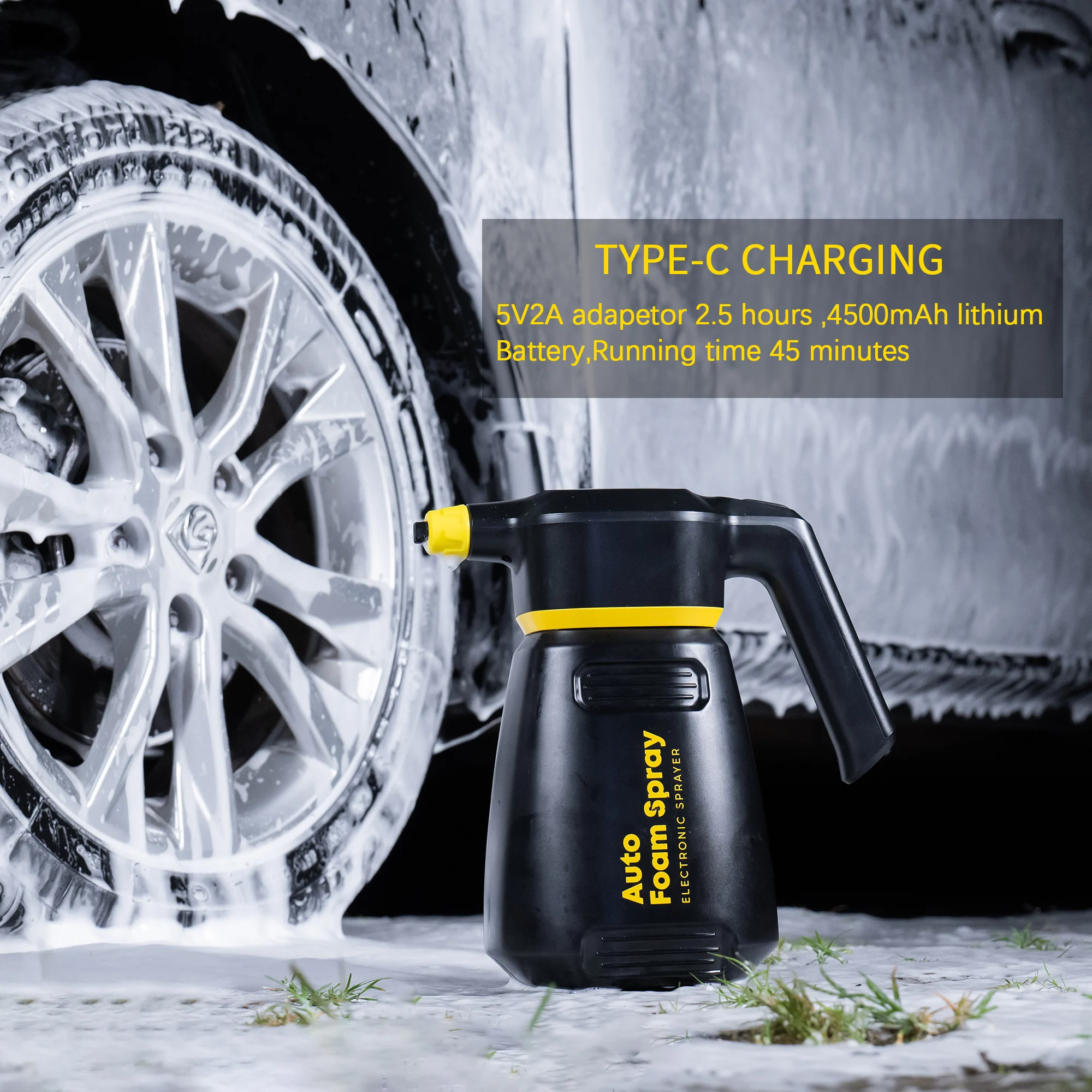 Pulverizador de espuma eléctrico para lavado de coches, cañón de nieve para limpieza de motocicletas, pistola de agua de alta presión, generador, lanza Manual Wap