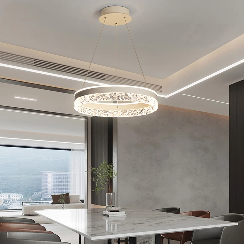 Candelabro LED moderno para sala de estar, comedor, dormitorio, anillo de estudio, lámpara colgante de techo, lámpara de iluminación decorativa para habitación