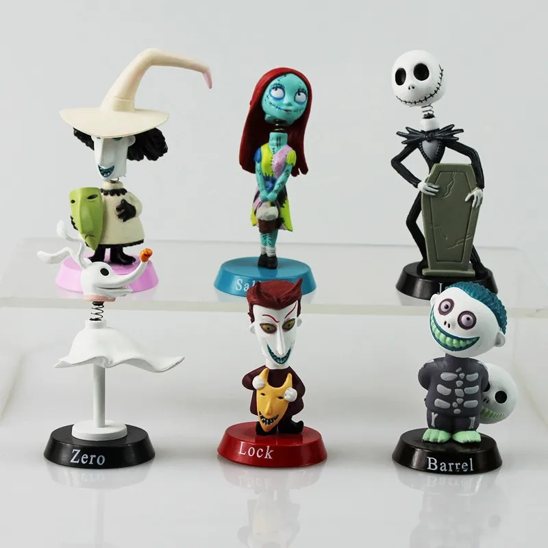 Pesadilla antes de Navidad Jack Jack Skellington / Freddy Krueger Bobble Head Doll PVC colección de figuras de acción juguete