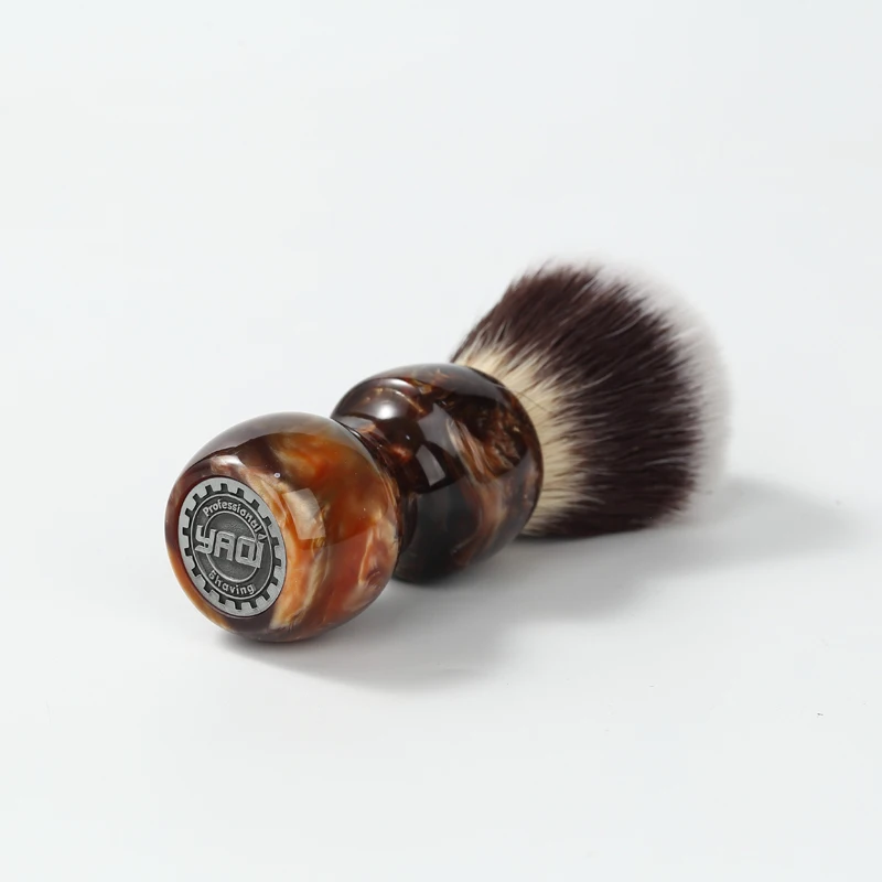 YAQI Caramel Cat's Whisker Pelo sintético Pincel de afeitar húmedo para hombre