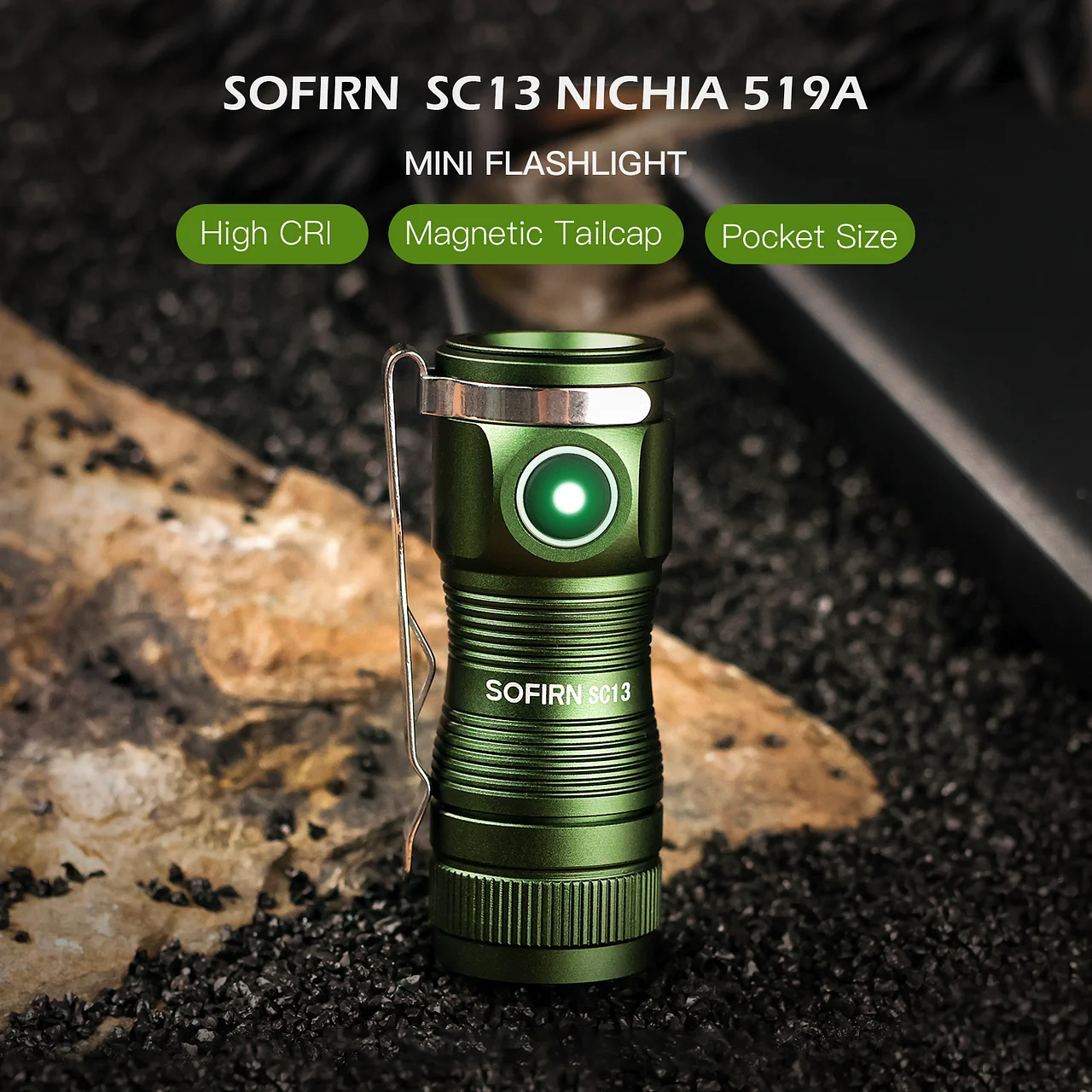 Sofirn Mini SC13 SST40 LED 1300lm táctica 18350 linterna recargable 6000K llavero con luz magnética