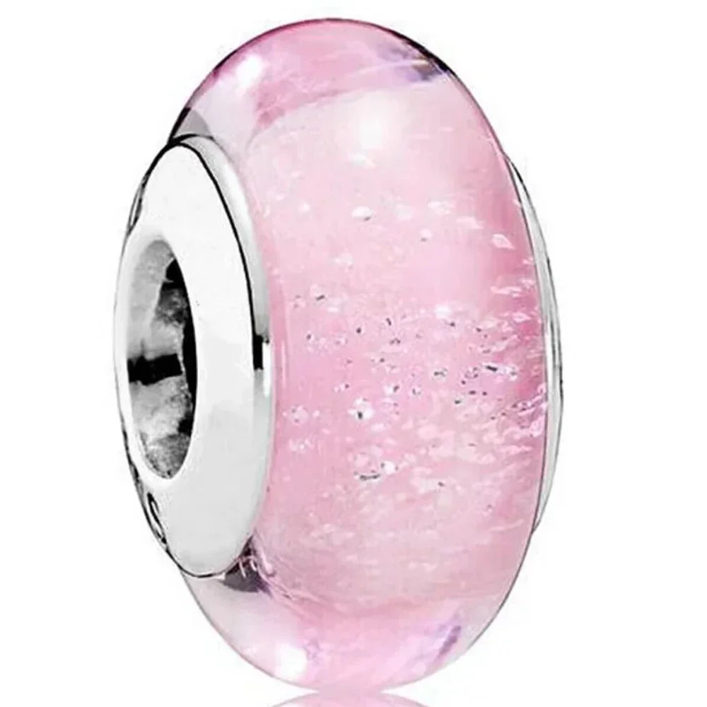 2025 cuentas clásicas de Plata de Ley 925 con forma de hoja de flor de colores, arcoíris cósmico, abalorios de cristal de Murano aptos para pulsera DIY, regalo de joyería para mujer