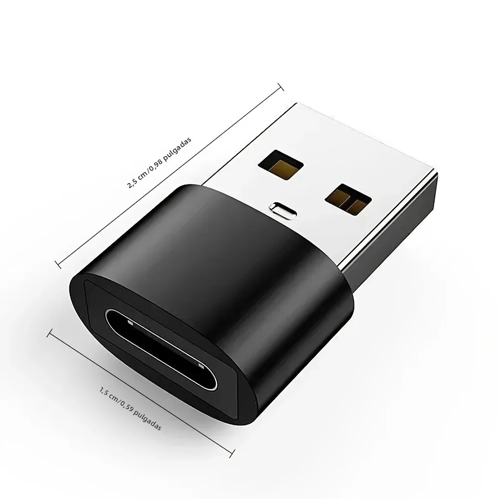 Paquete de 3 adaptadores USB a USB C, USB C hembra a USB macho de carga súper rápida y convertidor OTG Compatible con iPhone 15/14/13/12 P