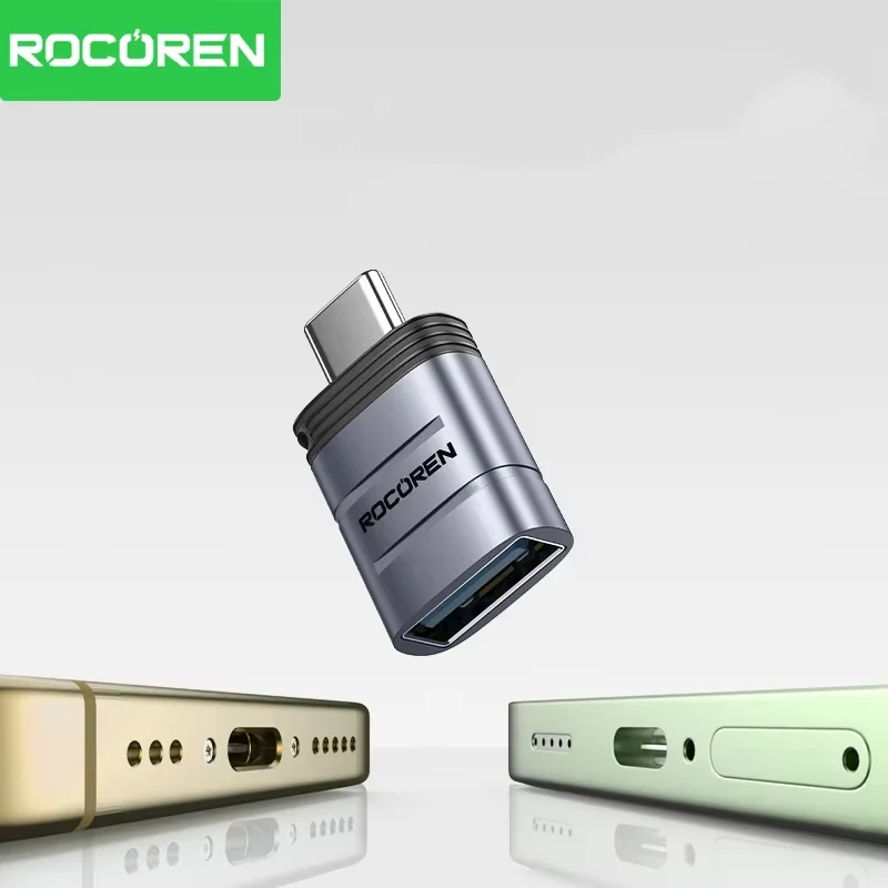 Rocoren USB tipo C OTG adaptador USB C macho a USB 3,2 hembra convertidores de Cable para Macbook Samsung S23 Xiaomi 10 Gbps tipo c OTG