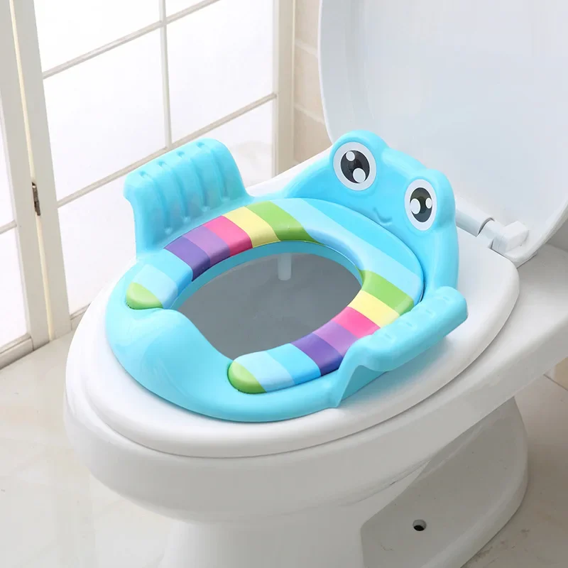 Orinal para bebé, asiento de entrenamiento para inodoro, taburete con escalera, silla de entrenamiento ajustable, cómodo asiento de inodoro bonito de dibujos animados para niños