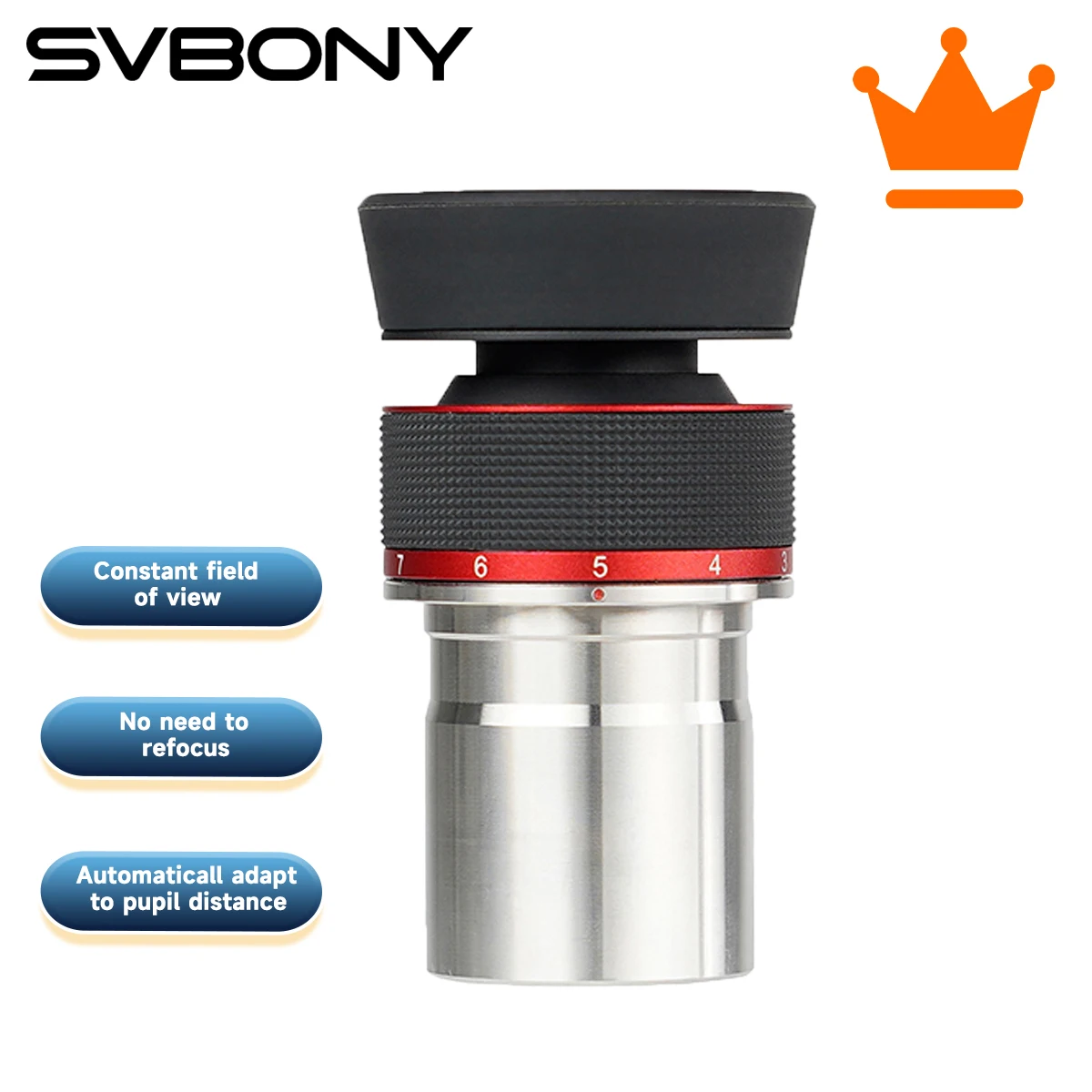 Svbony Ocular con zoom Svbony SV215 de 1,25 pulgadas y 3-8 mm, con diseño parfocal, accesorio para telescopios de alta potencia para observación lunar y planetaria.