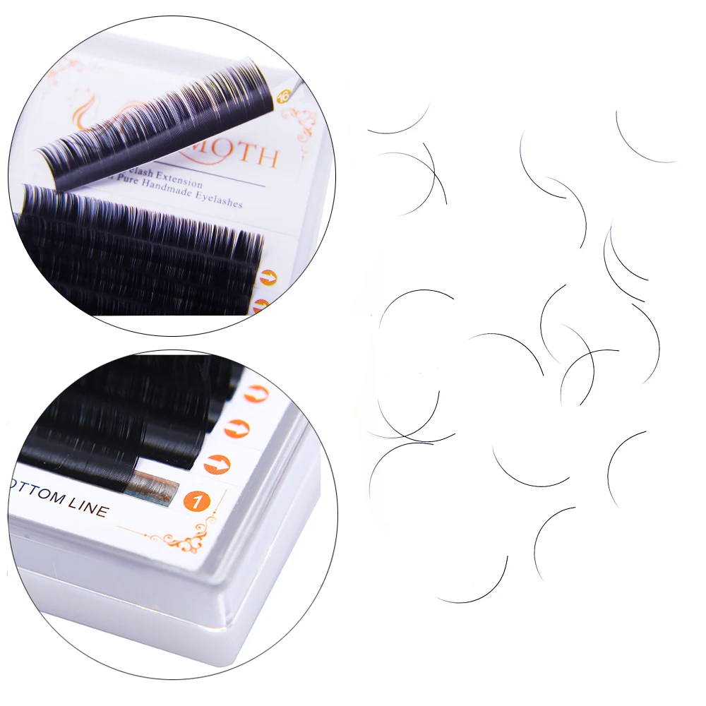 DOSMOTH 10 cajas 16 filas 7-16mm extensiones de pestañas de visón supples extensión de pestañas postizas individuales cosméticos