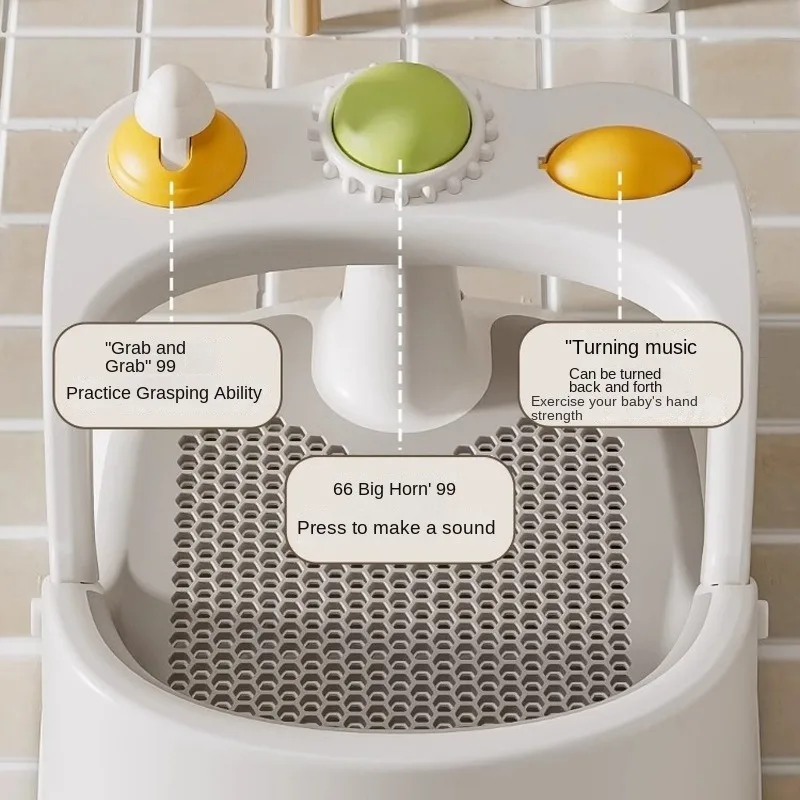 Asiento de baño para bebés de 6 meses en adelante - Asientos de bañera para bebés sentado con copa de enjuague, antideslizante, cómodo, baño infantil