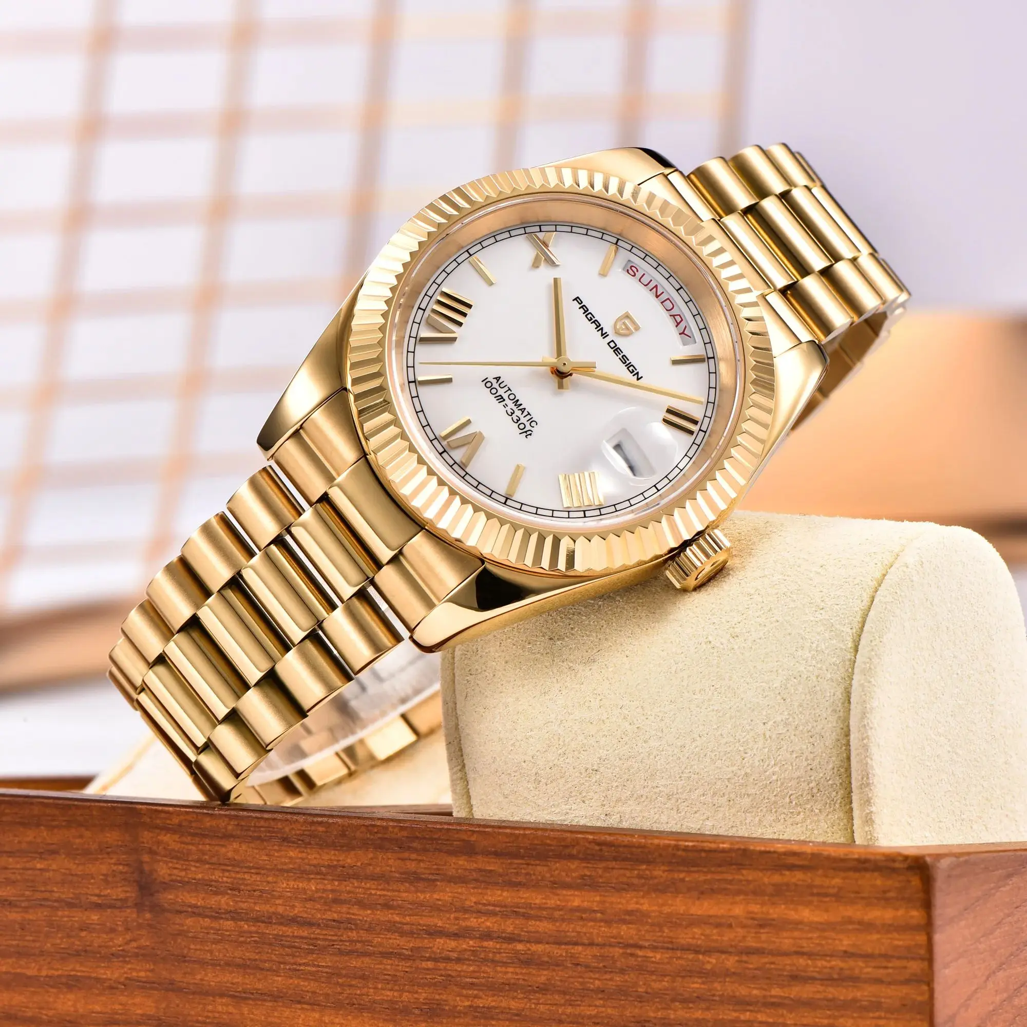 Relojes PAGANI DESIGN para Hombre DD40, Reloj Automático de Lujo Dorado y Blanco, Relojes Mecánicos para Hombre con Fecha y Día de la Semana, Movimiento Japonés, Novedad 2026