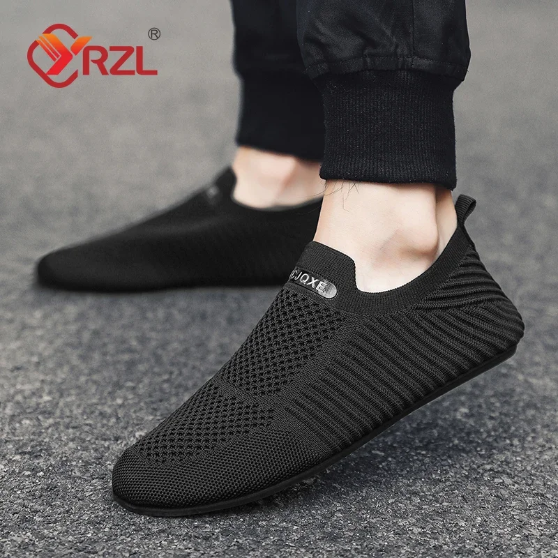 YRZL-mocasines de conducción suaves para hombre, zapatos planos de alta calidad para caminar, mocasines informales de malla transpirable, sin cordones