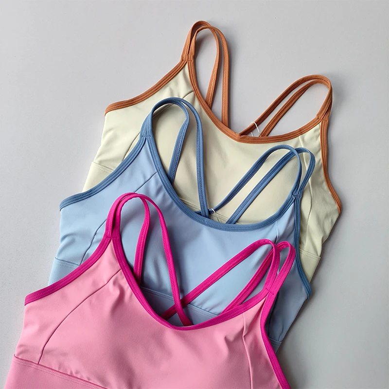Sujetador deportivo para mujer, Top Push Up Fitness fijo con almohadilla, sujetador de Yoga, ropa interior, Tops deportivos, sujetadores para actividades, chaleco para correr, ropa de gimnasio