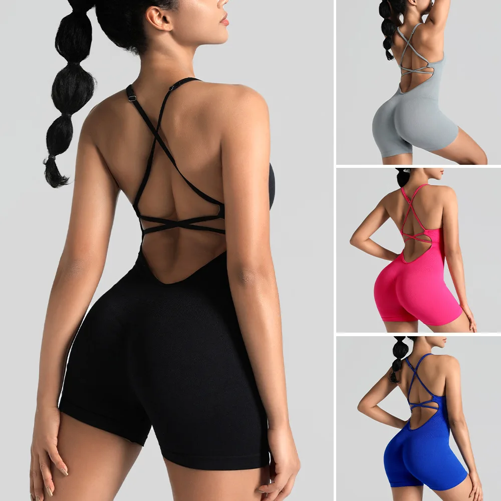 Conjuntos de Yoga, monos de gimnasio, monos deportivos para mujer, ropa activa, ropa de Fitness, ropa de entrenamiento para mujer, trajes cortos