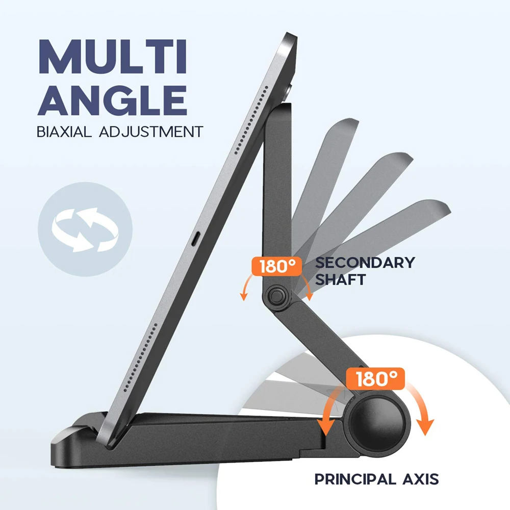 Soporte plegable portátil para iPad Compatible con tableta de 4 "-11", soporte de plástico de escritorio para teléfono Xiaomi, Samsung, Huawei, soporte para tableta