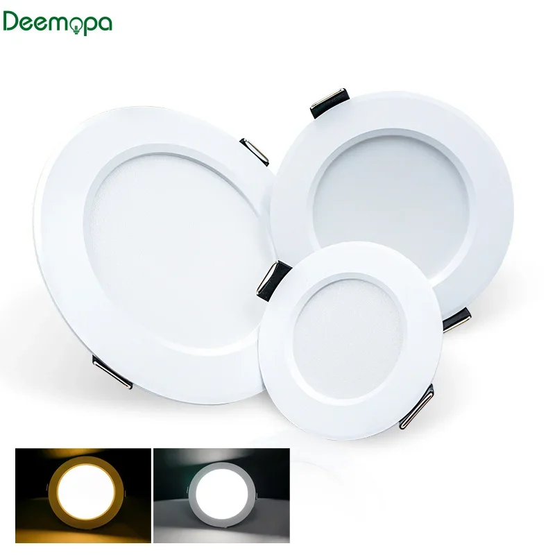 Lámpara LED Empotrable de 3W 5W 7W 9W 12W 15W, Lámpara LED de CA 220V 230V 240V, Foco Redondo Empotrado, Panel LED, Iluminación Interior