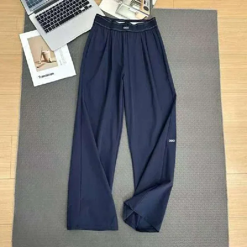 Pantalones de Yoga de Cintura Alta para Mujer, de Secado Rápido, Transpirables, Casuales, de Pierna Ancha, Deportivos