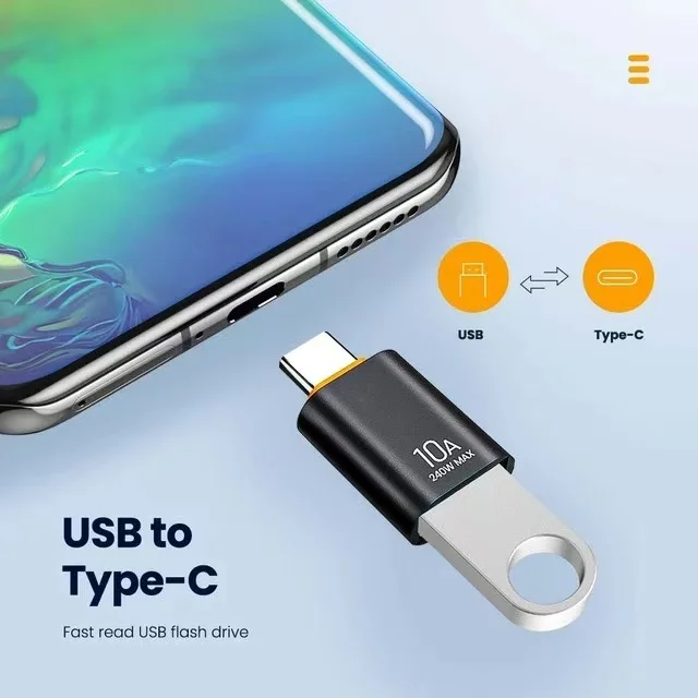 Adaptador OTG 10A /6AUSB A a USB C, convertidor tipo C a USB, adaptador USB 3,0 para Xiaomi 14 MacBook, conector OTG USB a tipo C
