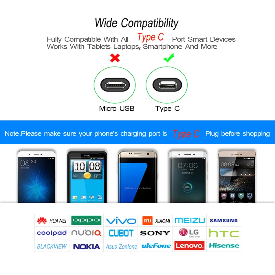 Cable USB tipo C, cargador de datos de carga rápida de 2M para Xiaomi Poco X3 Pro M3 F3 F2 Realme Gt 5g 8 Pro X7 Narzo 30 Oppo Find X3 Pro Neo