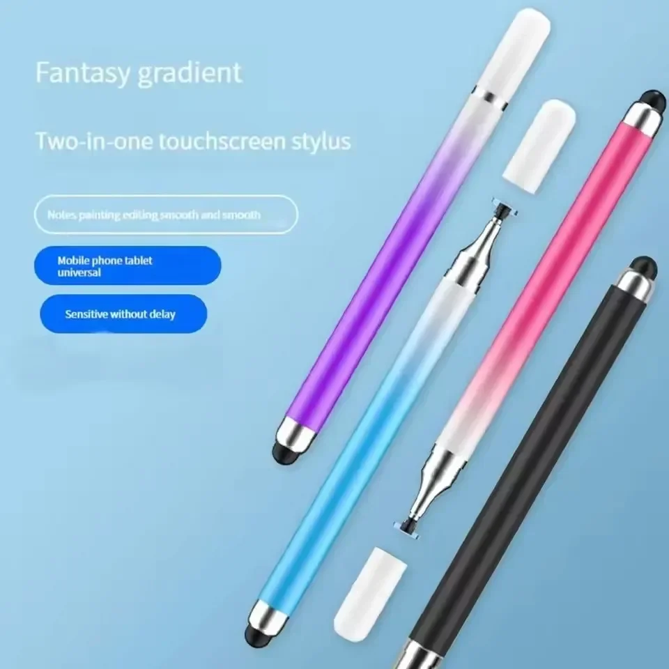 Lápiz óptico Universal 2 en 1 para tableta móvil, Android, IOS, teléfono, accesorios para iPad, bolígrafos para tableta de dibujo, lápiz táctil de pantalla capacitiva
