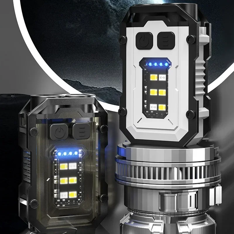BALDR G111 Linterna de bolsillo superbrillante LED multifuncional Linterna magnética COB EDC Mini llavero linterna recargable