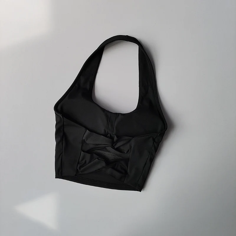 Ropa interior deportiva para mujer con almohadilla para el pecho, cuello Halter, Yoga cruzado, parte de atrás bonita, entrenamiento, correr, estilo chaleco, sujetador de Fitness