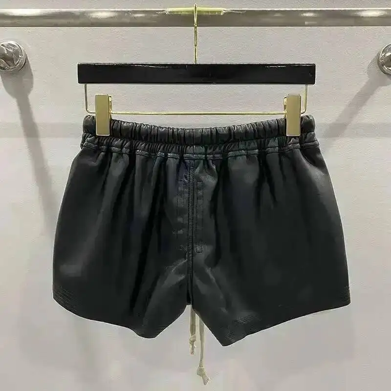 HKSH, pantalones cortos de cuero PU estilo Tide RO para mujer, ropa de calle, bolsillo de moda, cómodos, nuevos, versátiles, elegantes y oscuros, Capris Punk Y2K H2512