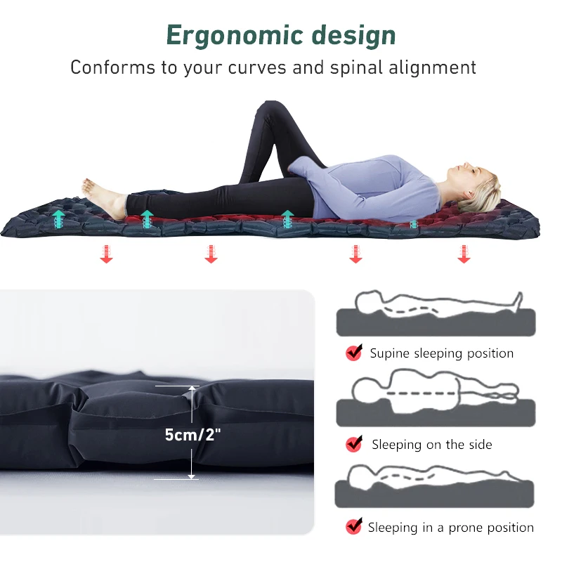 WESTTUNE-colchoneta para dormir para acampar, colchón inflable ultraligero, cojín de aire portátil para exteriores, colchoneta para dormir para viajes y senderismo