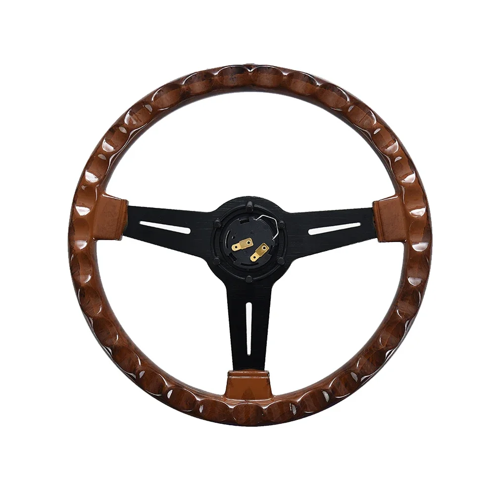 Volante Deportivo Universal de 14 Pulgadas con Acabado de Madera, 350 mm, Estilo Retro, Profundo, para Drifting