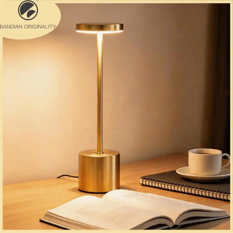 Lámpara de Mesa LED con Sensor Táctil, Lámpara Nocturna USB Recargable, Lámpara Nocturna Portátil para Dormitorio, Lámpara de Lectura Inalámbrica para Restaurante, Hotel, Bar