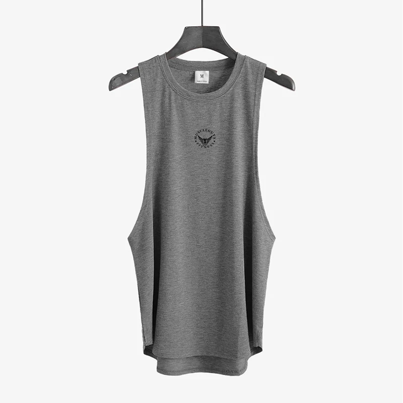 Camisetas sin mangas informales para culturismo para hombre, camisetas sin mangas para gimnasio, Fitness, entrenamiento muscular, camisetas holgadas transpirables de algodón para verano