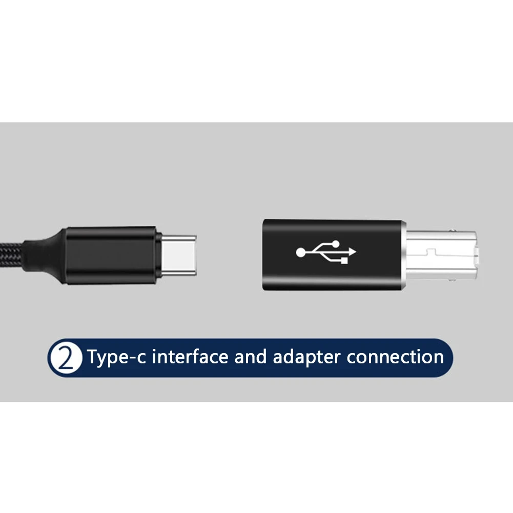 NNBILI USB B macho a USB tipo C hembra adaptador para escáner convertidor de impresora transferencia USB para teclado controlador MIDI de impresora