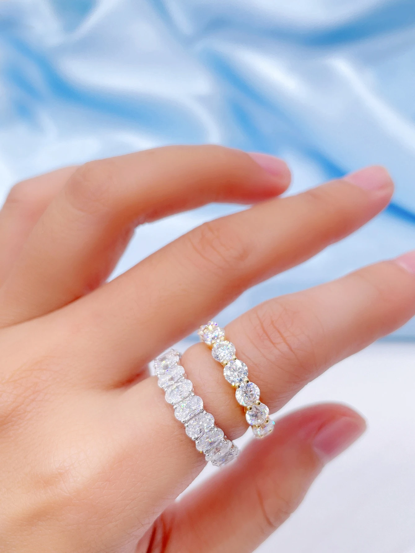 Anillo ovalado de circón Original de Plata de Ley 925 para mujer, regalo de compromiso, boda, joyería fina de lujo de alta calidad