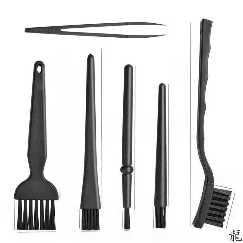 Kit de cepillos de limpieza para teclado negro, cepillo pequeño para limpiar el polvo de la computadora, antiestático, para portátil, USB, herramienta de limpieza para el hogar