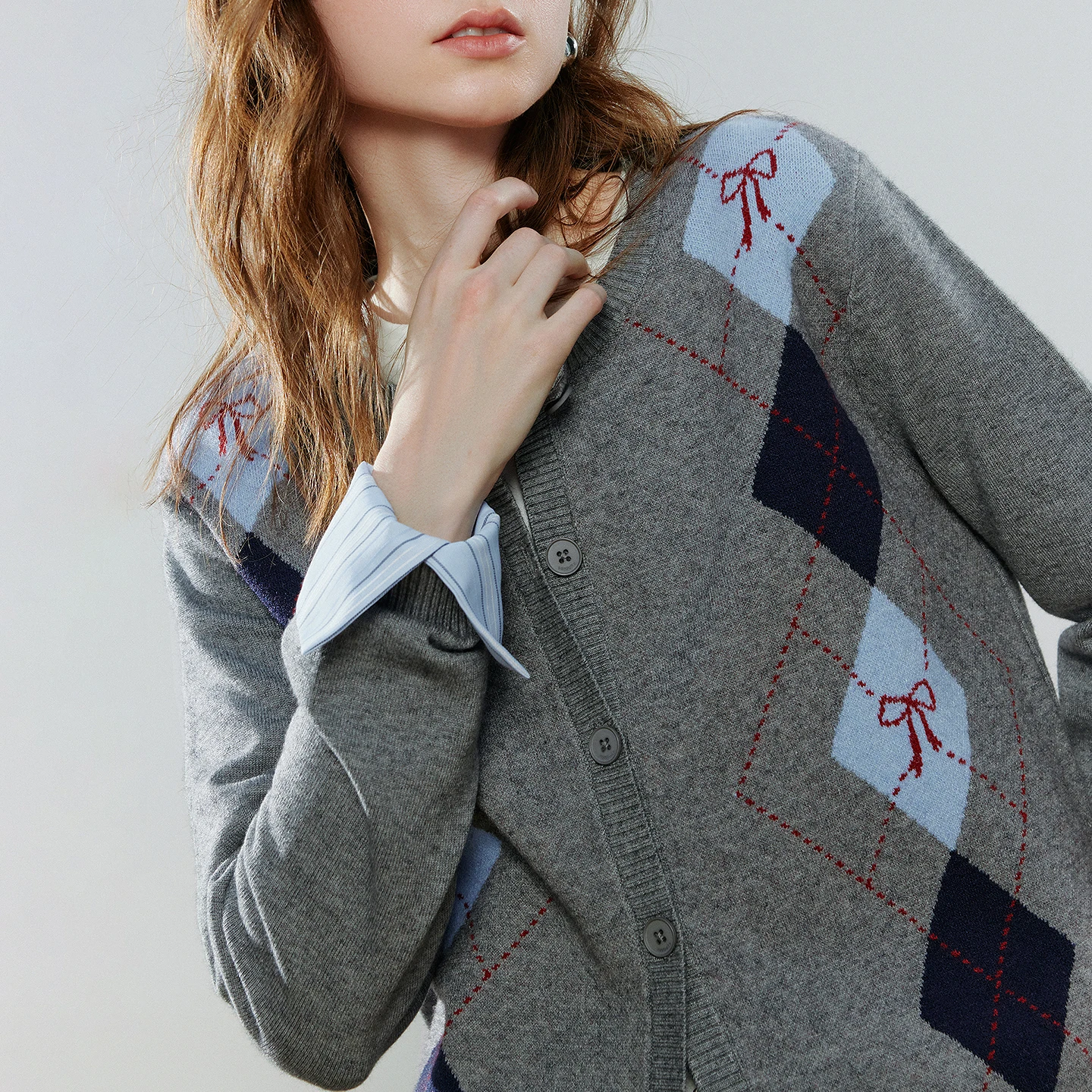 Suéter de Punto para Mujer TOYOUTH, Primavera 2026, Nuevo Cárdigan con Cuello Redondo, Jacquard, Estilo Retro