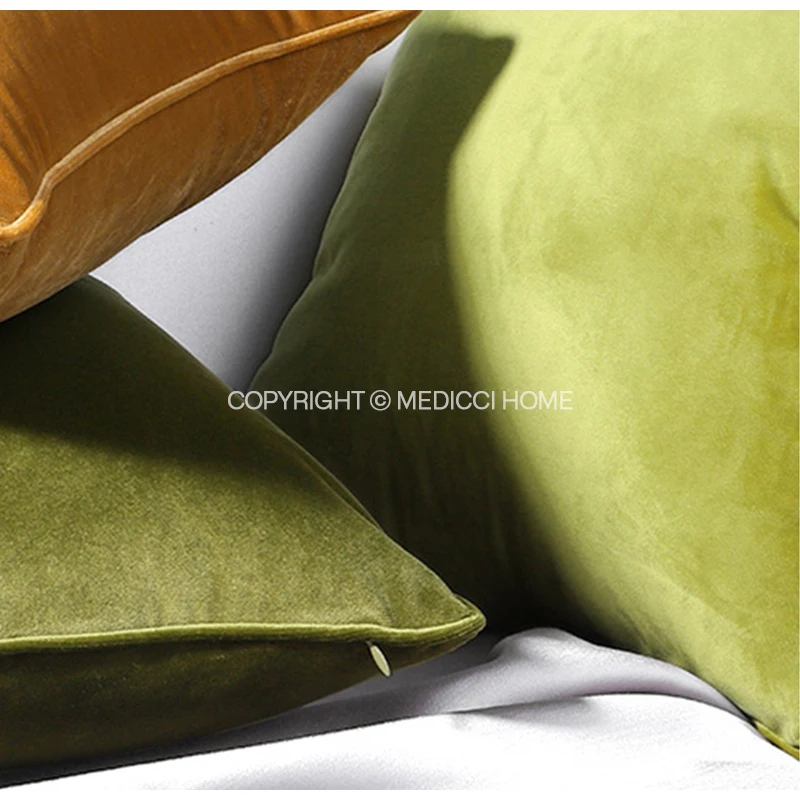 Medicci Home-fundas de almohada de terciopelo italiano, lujosas Fundas de cojín de Color sólido de alto grado para sala de estar, sofá cama
