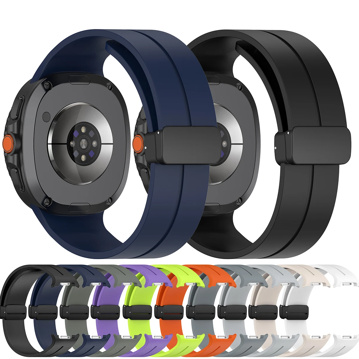 Correa magnética de silicona para Samsung Galaxy Watch 9/8/8Classic, pulsera deportiva de 46-44-40mm, accesorios para Galaxy 9